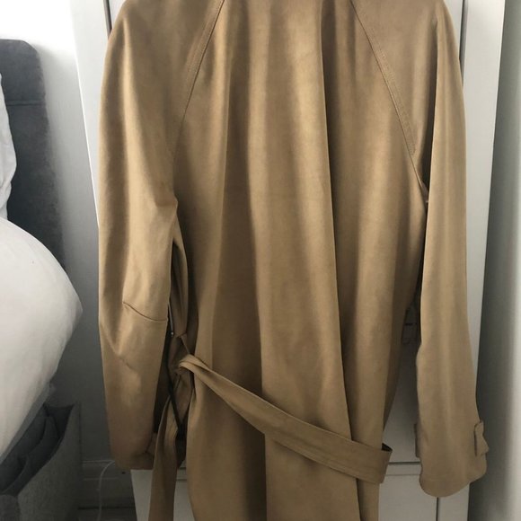 SOLD!!!Zara Camel Faux Suede Trench Coat Size S - Picture 7 of 10